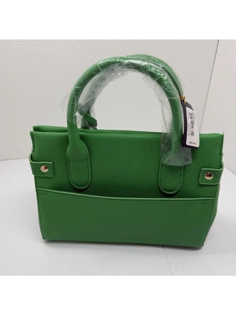 Bebe Evie Satchel Bag 1SZ Bright Green Belted Gold Hardware NWT Top Handle
